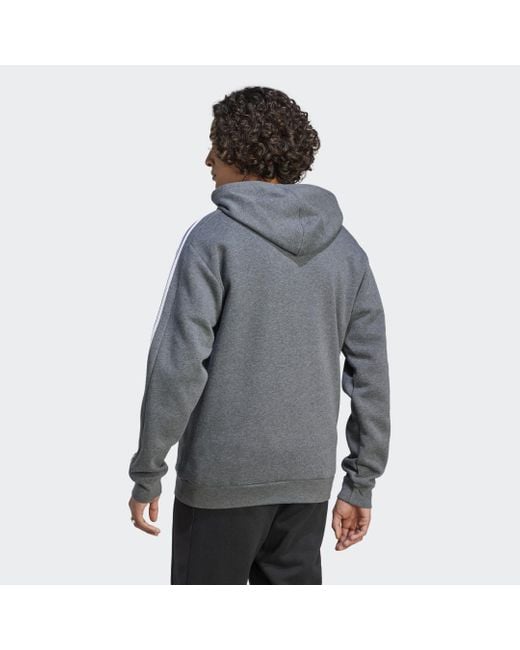 Hoodie Essentials Fleece 3-Stripes di Adidas in Blue da Uomo