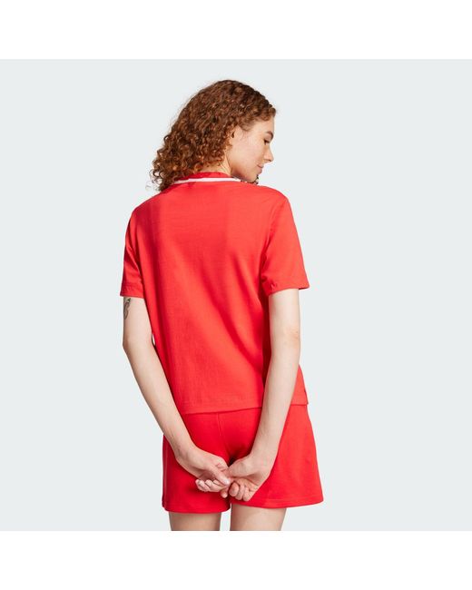 Adidas Red Essentials Color Pop Cotton Tee