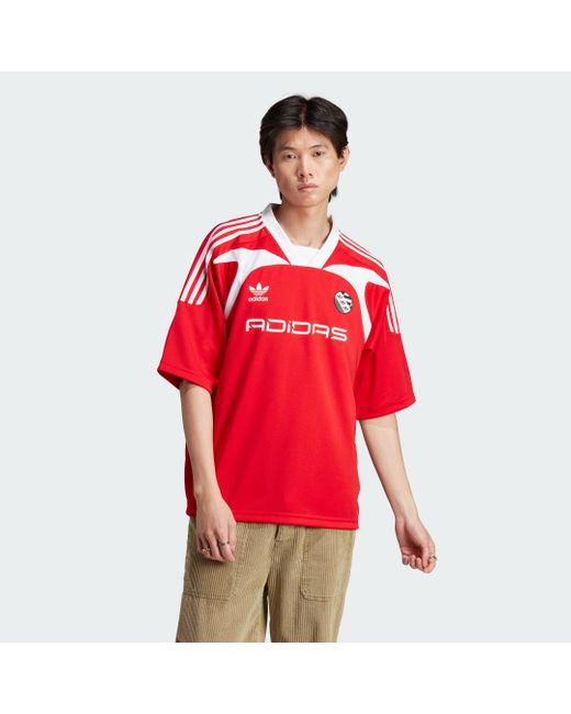 T-shirt Oversized Short Sleeve di Adidas in Red da Uomo