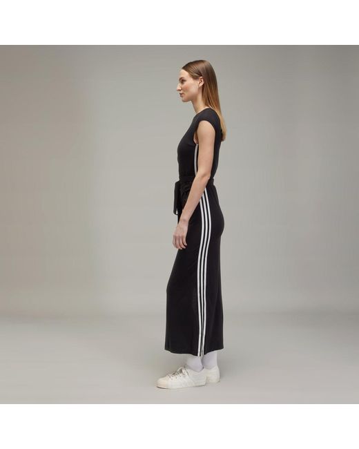 Adidas Black Y-3 Tencel Stripes Dress