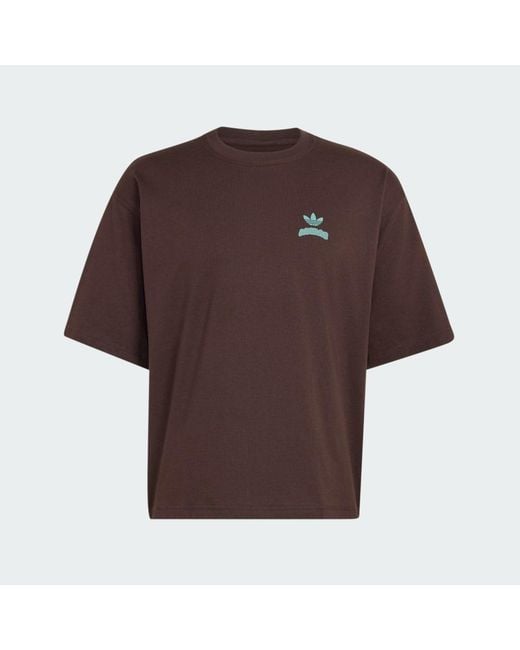 Adidas Brown Pixelated Burget Character Graphic T-Shirt for men