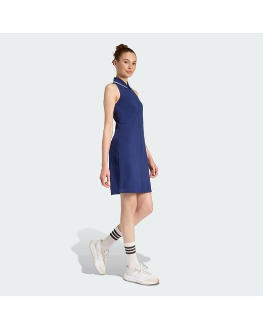 Adidas Blue Seasonal Essentials Colourpop Dress With Embroidered Graphic