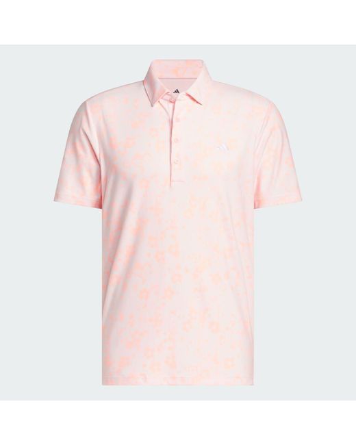 Adidas Red Ultimate365+ Climacool Butterspun Mighty Blossom Print Polo Shirt for men