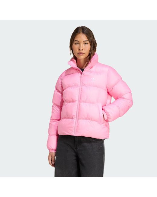 Adidas Pink Adicolor Short Puffer Jacket