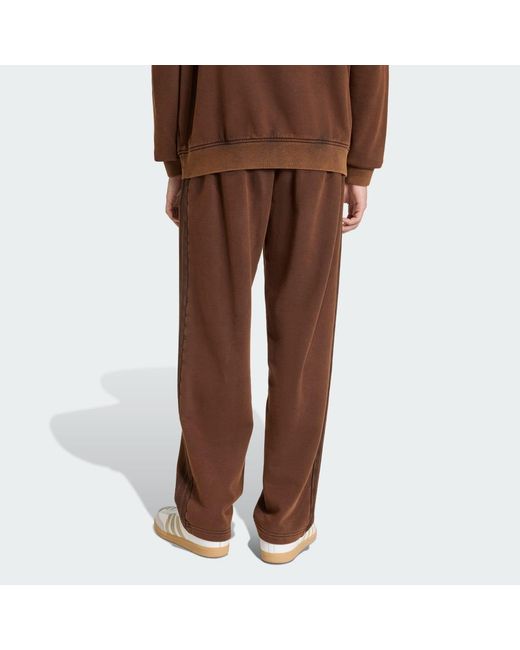 Adidas Brown Premium Essentials Retro Washed Open Hem Joggers for men