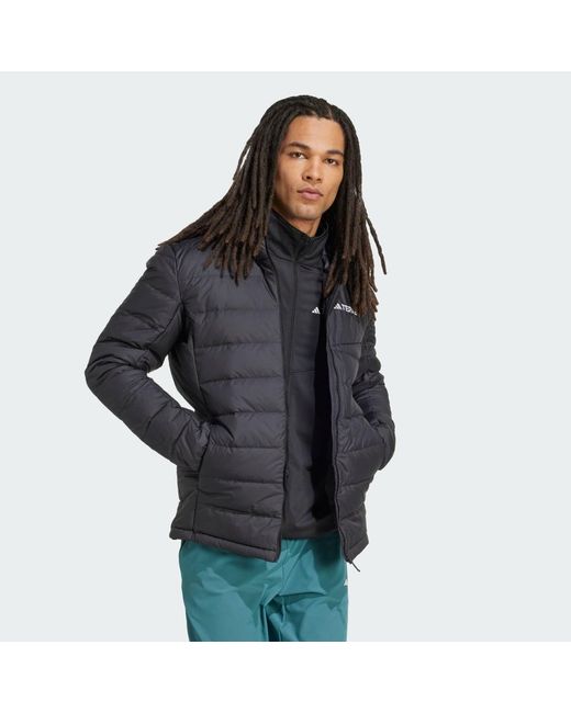Adidas Gray Terrex Multi Light Down Climawarm Hooded Jacket for men