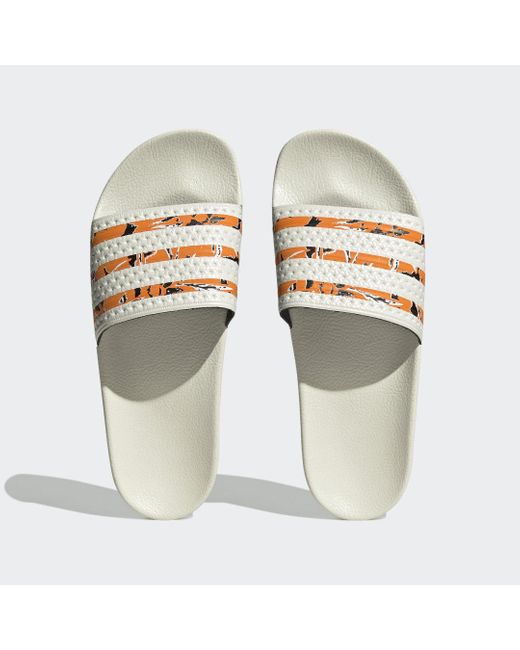 Adidas White Adilette Slides for men