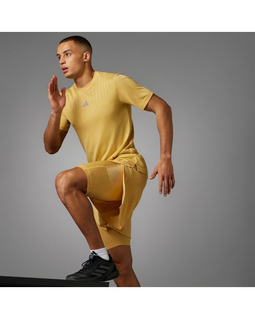 T-shirt HIIT Airchill Workout di Adidas in Metallic da Uomo