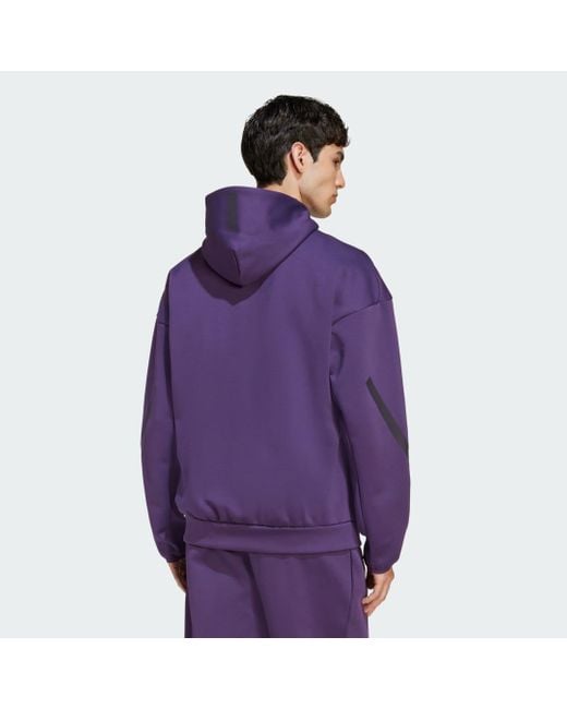 Track Jacket New Z.N.E. Full-Zip Hooded di Adidas in Purple da Uomo