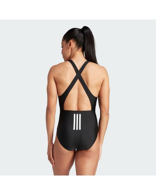 Adidas Black 3-stripes Swimsuit