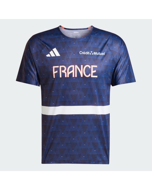 Adidas Blue Team France Athletisme T-Shirt for men