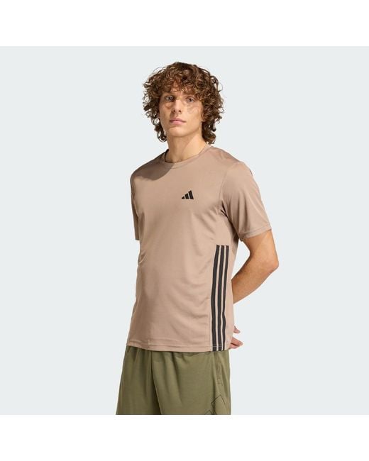 Adidas Natural Workout Essentials Base 3-Stripes T-Shirt for men