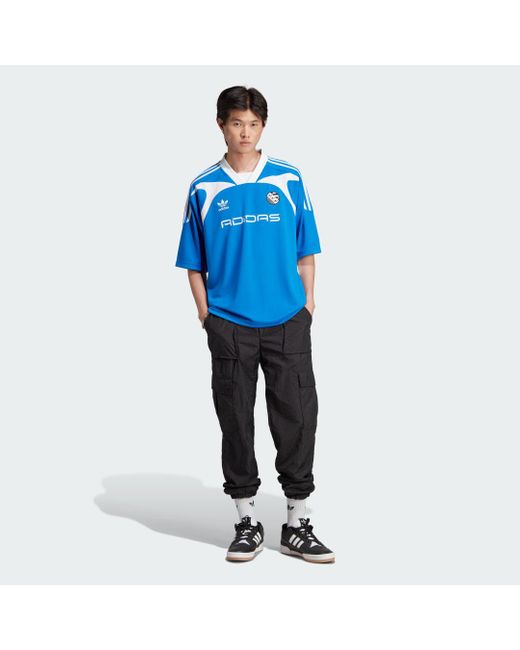 adidas Adilenium Oversized Short Sleeve Jersey in Blue for