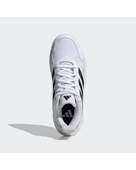 Adidas White Courtjam Control 3 Tennis Shoes for men