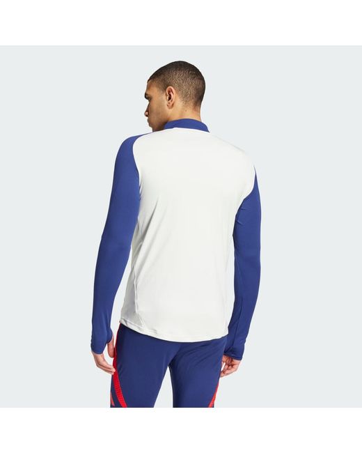 Adidas Blue Olympique Lyonnais Tiro 24 Training Top for men
