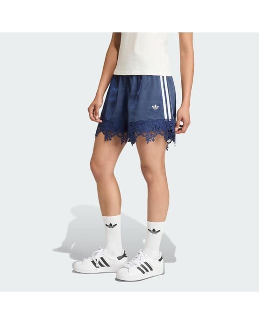 Adidas Blue Originals Satin Lace Shorts