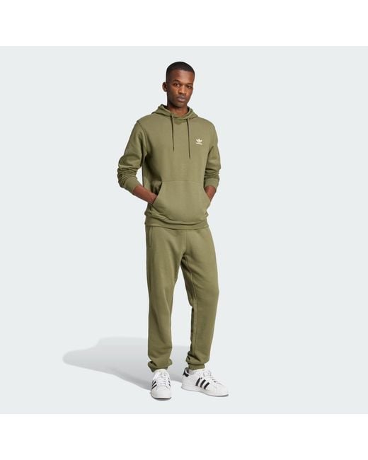 Adidas Originals Green Trefoil Essentials Hoodie for men