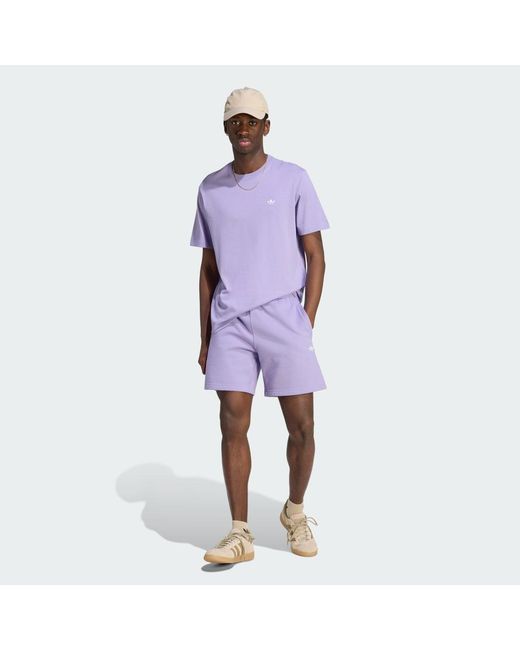 Adidas Purple Trefoil Essentials T-Shirt for men