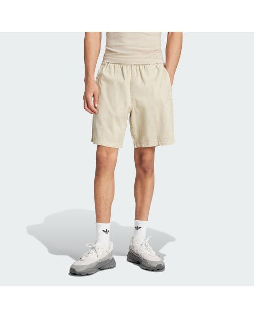 Adidas Natural Trefoil Essentials+ Dye Woven Shorts for men