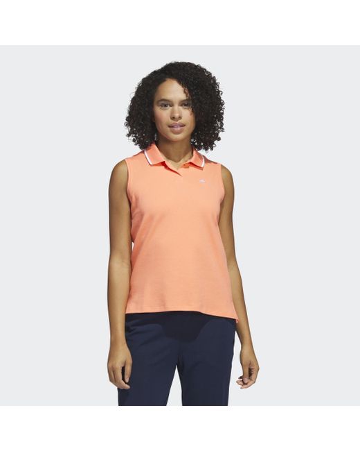 Adidas Blue Go-to Piqué Sleeveless Golf Polo Shirt