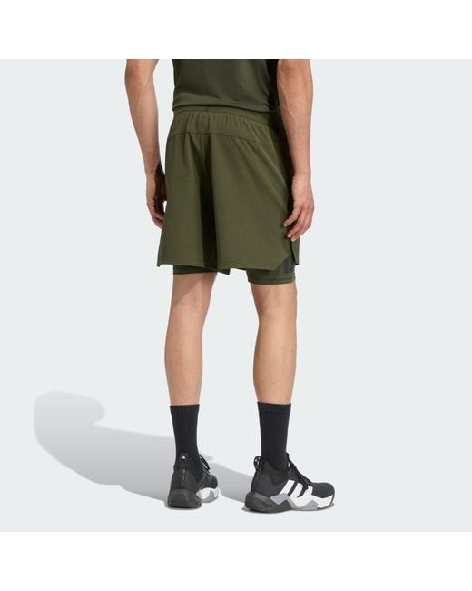 Adidas Green 2-In-1 Primelift Shorts for men