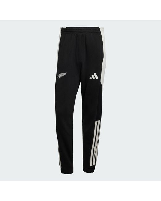 Adidas Black New Zealand Rugby Leisurewear Tracksuit Bottoms for men