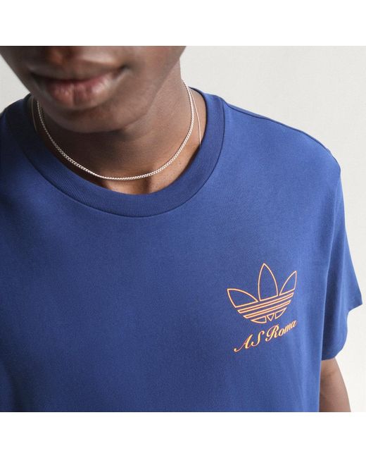 Adidas Blue As Roma Terrace Icons Graphic T-Shirt for men