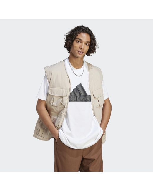 Adidas White Future Icons Badge Of Sport Bomber T-shirt for men