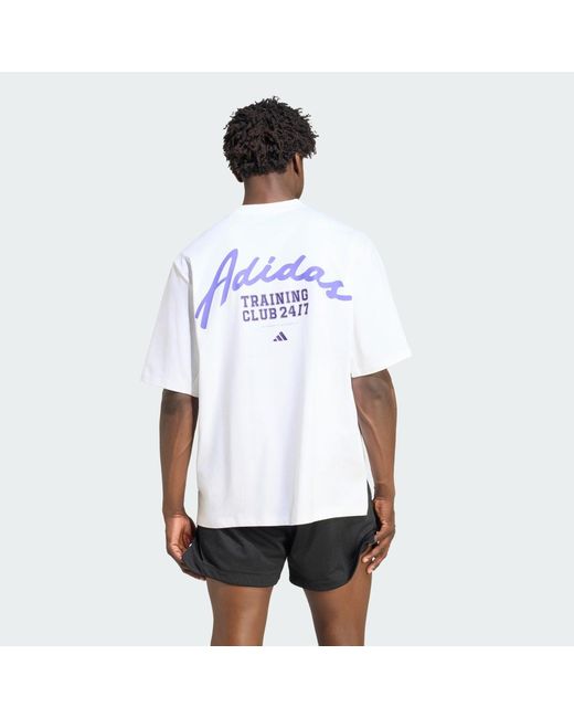 Adidas White Primelift Essentials Workout Graphics T-Shirt for men