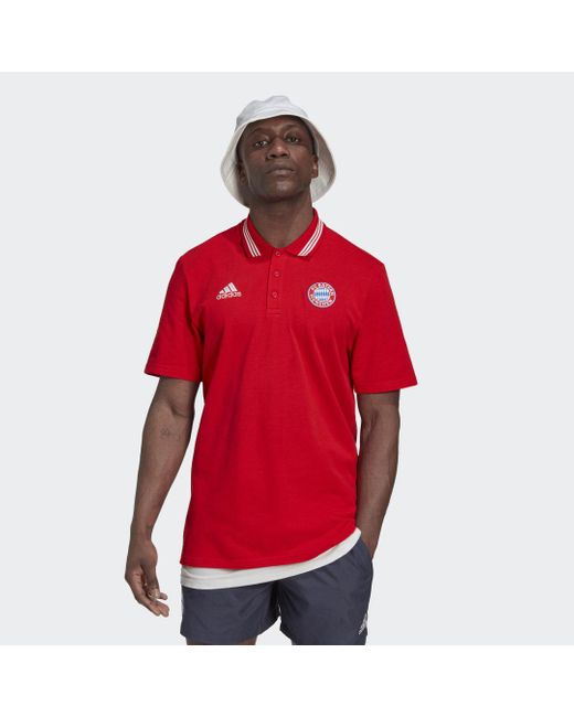Adidas Fc Bayern München Dna Poloshirt in het Red voor heren