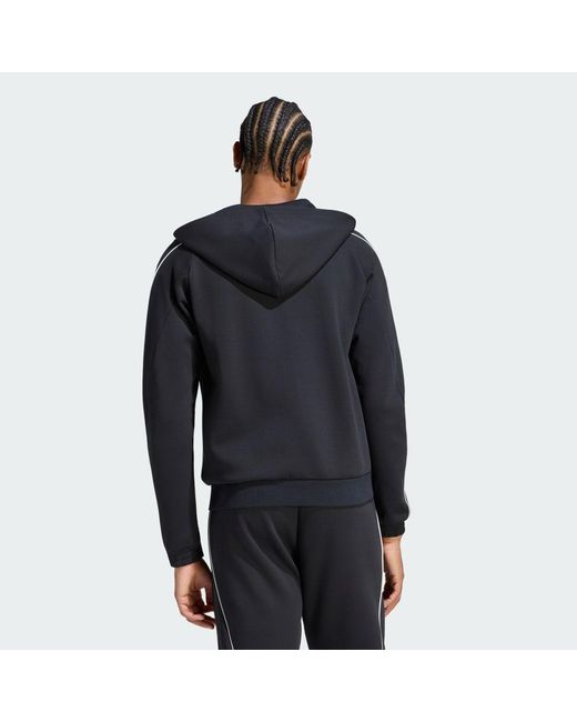 Adidas Black Stadium Small Logo Full-Zip Hoodie for men