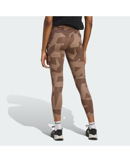 Adidas Brown Terrex Multi Leggings Printed