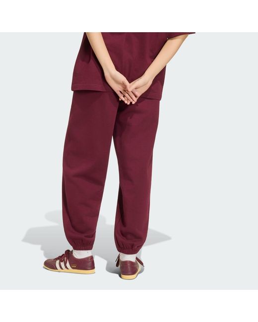 Adidas Red Essentials Loose Fleece Joggers