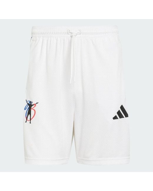 Adidas White Football Jude Bellingham Training Shorts Kd8935 for men