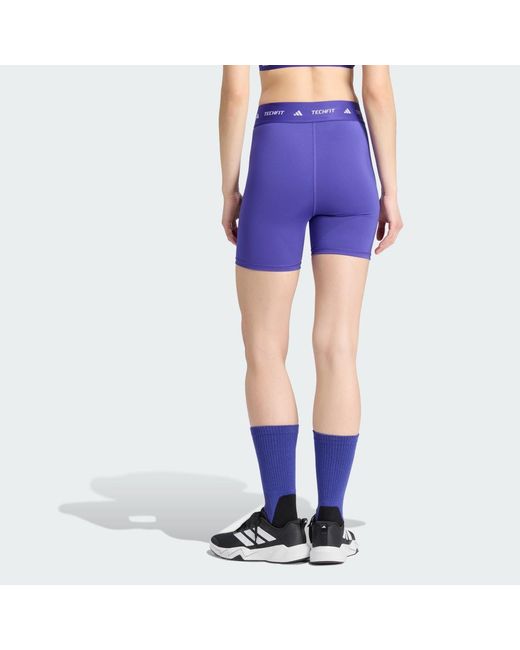 Adidas Blue Techfit Short Leggings
