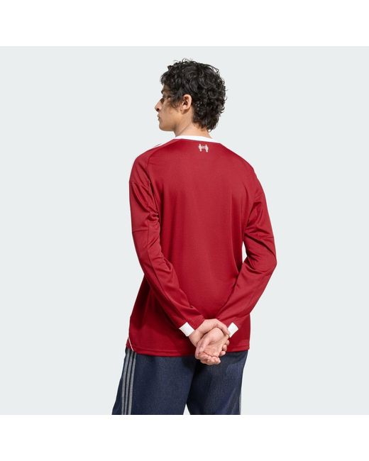 Adidas Red Liverpool Fc 25/26 Long Sleeve Home Jersey for men
