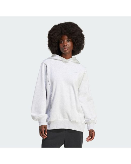 Adidas White Premium Essentials Made To Be Remade Oversized Hoodie