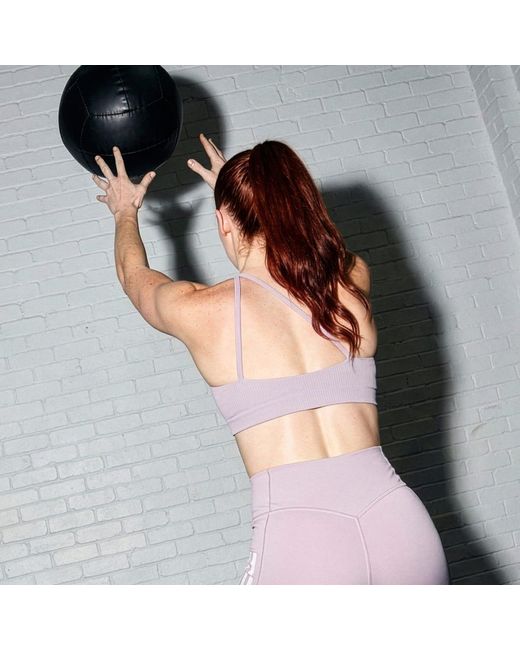 Adidas Pink Optime Workout Rib One Shoulder Light Support Bra