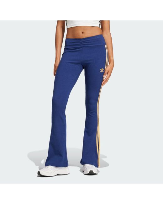 Adidas Blue Originals Rib Flared Leggings