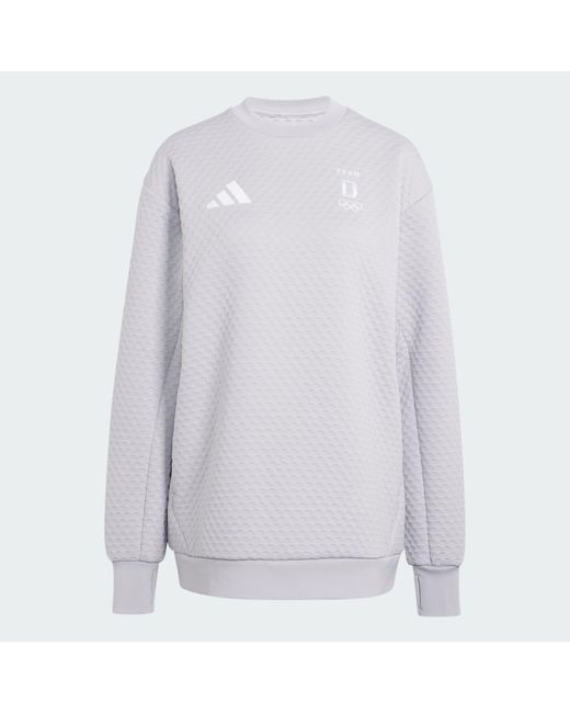 Adidas White Team D Xploric Crew Neck Sweatshirt