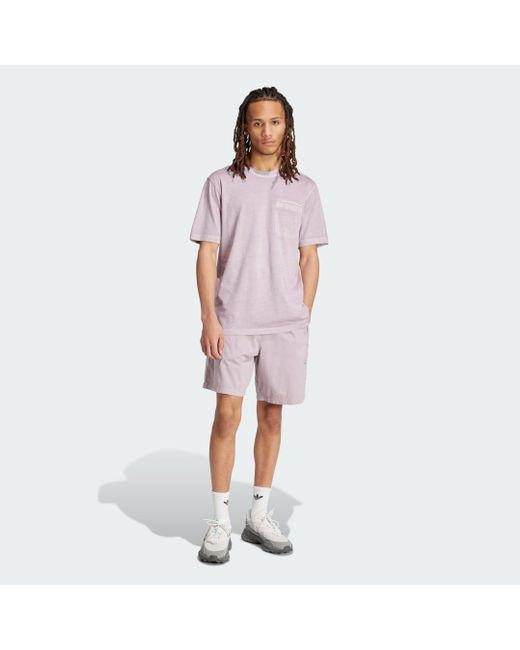 Adidas Purple Trefoil Essentials + Dye Pocket T-shirt for men