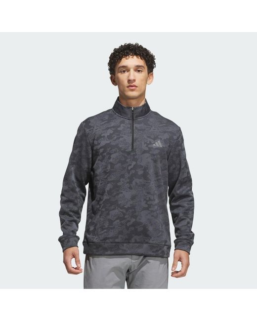 Adidas Gray Ultimate365 Durable Water Repellent Quarter-Zip Sweatshirt for men