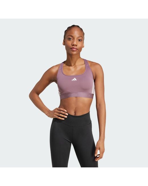 Adidas Red Powerreact Training Medium-Support Hyperglam Bra