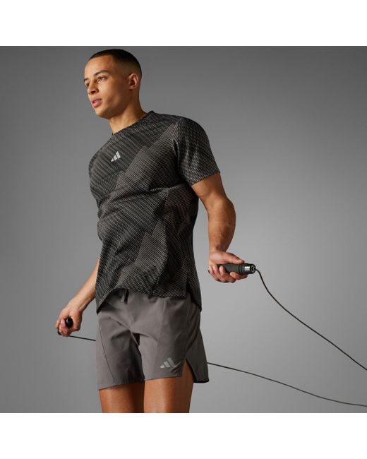 Adidas Gray Designed For Training Hiit Workout Heat.rdy Print T-shirt for men