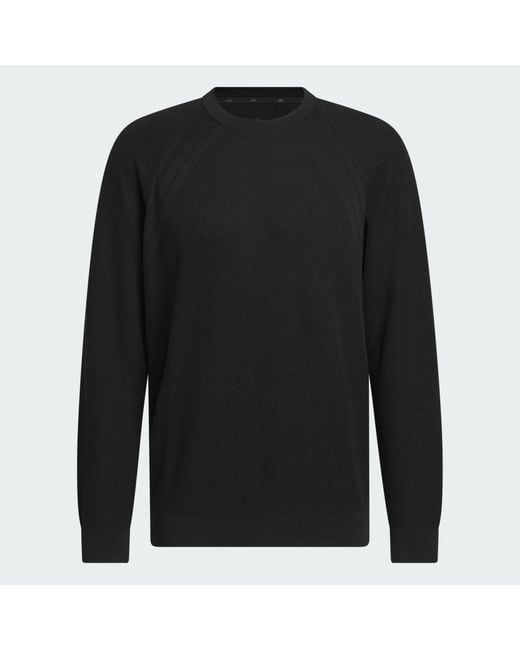 Adidas Black Ultimate365 Tour Knit Crewneck Sweatshirt for men
