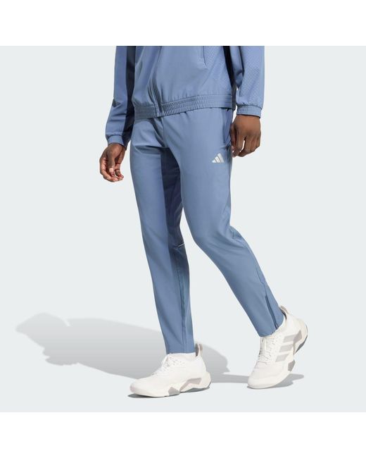 Adidas Blue Tech Apparel Slim Trackpant for men