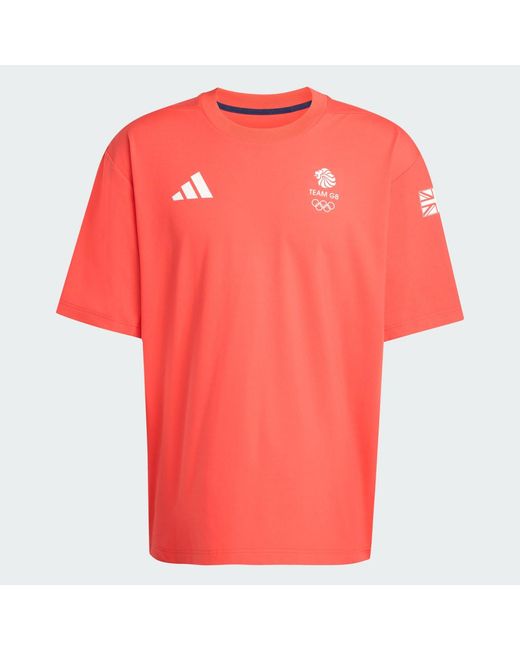 Adidas Red Team Gb Loose Fit T-Shirt for men