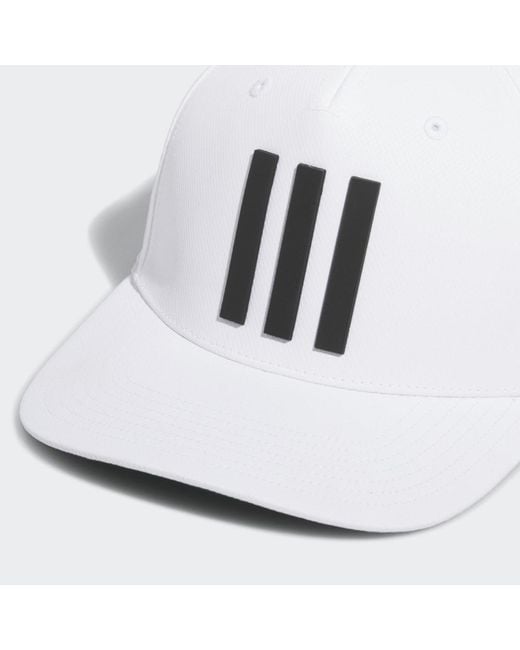 Adidas White 3-Stripes Tour Golf Hat for men