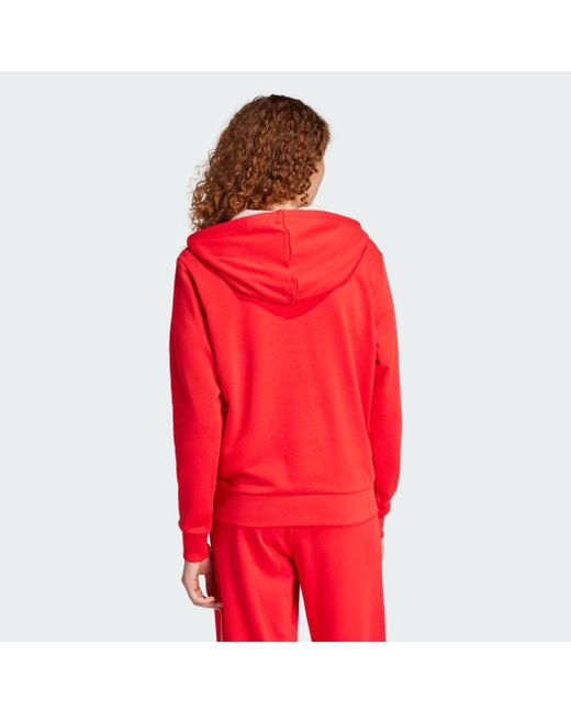 Adidas Red Essentials Color Pop French Terry Full-Zip Hoodie