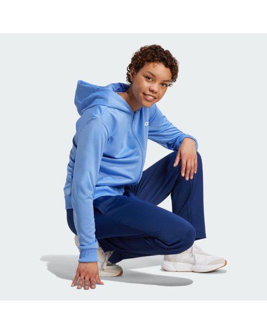 adidas Essentials Linear Track Suit in Blue | Lyst UK